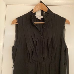 Black chiffon sleeveless dress.  Ann Taylor Loft. Size 10.